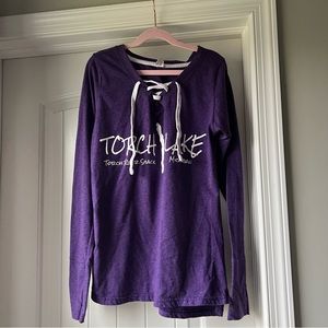 Torch Lake Michigan Travel Long Sleeve Hooded Shirt